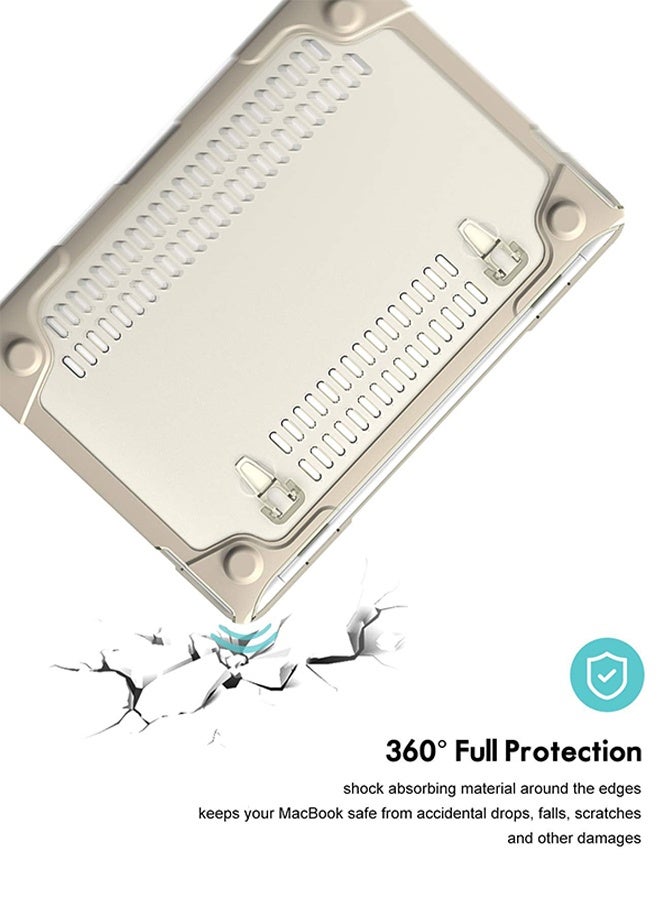 SUNDAREE MacBook Air 13.6 inch Case 2025 2024 2022 (A3240/A3113/A2681) with M4/M3 M2, Laptop Hard Shell for MacBook Air 13", Cover with Heavy Duty Rugged Shockproof Kickstand, Khaki - Image 3